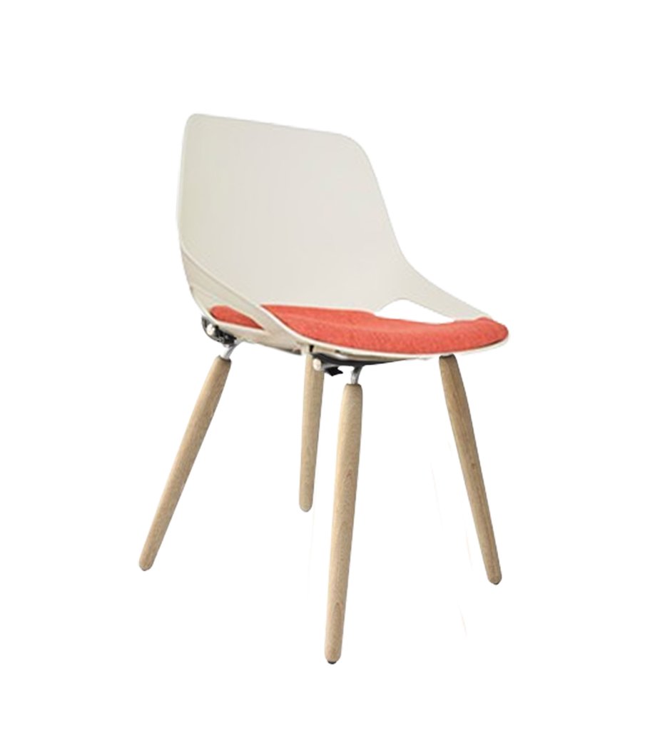 Silla Drop 4 patas en madera moderna para comedor y o oficina, diseño elegante y cómodo.